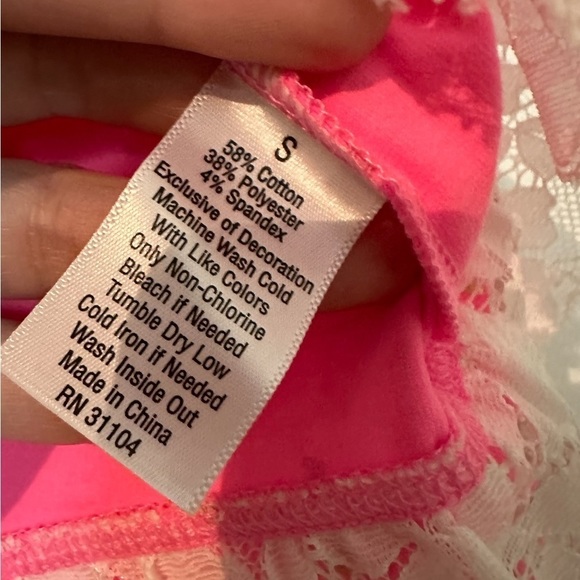 Crown & Ivy Kids Girls Long Sleeve Top Blouse Pink Lace Hearts Size Small - Picture 6 of 7